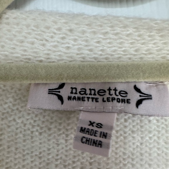 Nanette Lepore Women's Pointelle Cardigan Gold button color- cream size XS - Picture 5 of 8